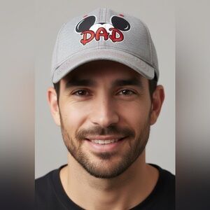 Disney Gray Dad Hat with Red Stitching